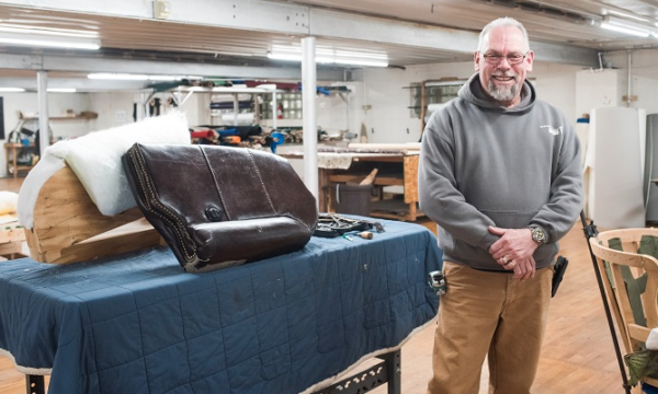Mid-Michigan Upholstery & Awning owner in workshop
