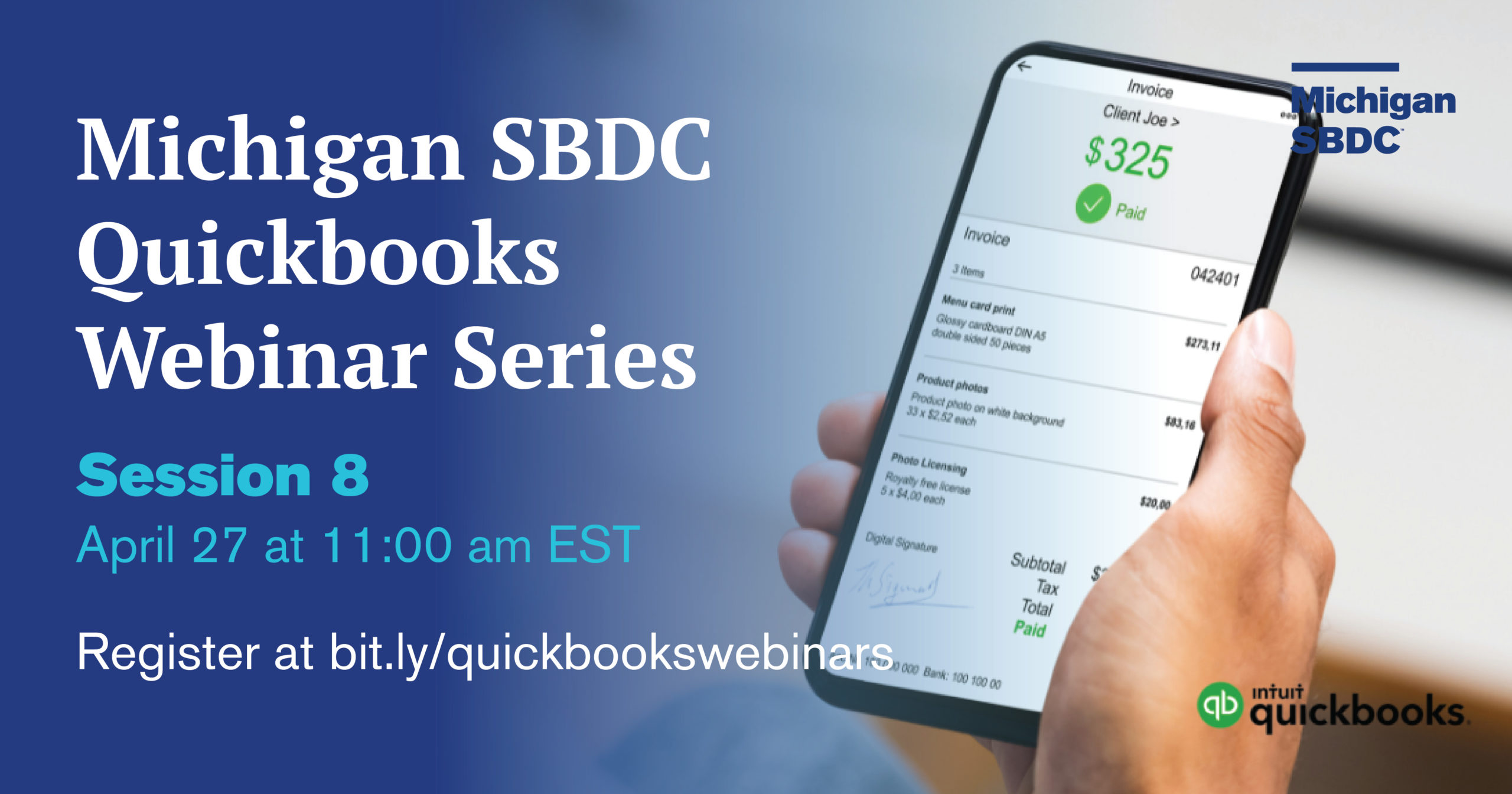 QuickBooks Webinar Series: Learn How to Manage Your Financials - Michigan  SBDC